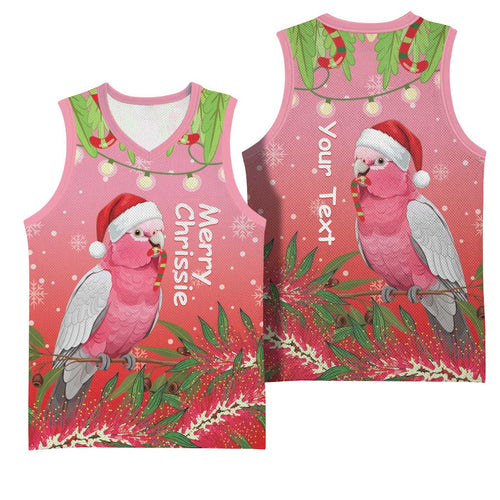 Personalised Galah Australia Christmas Basketball Jersey Merry Chrissie Bottlebrushes - Aussie Hoodie
