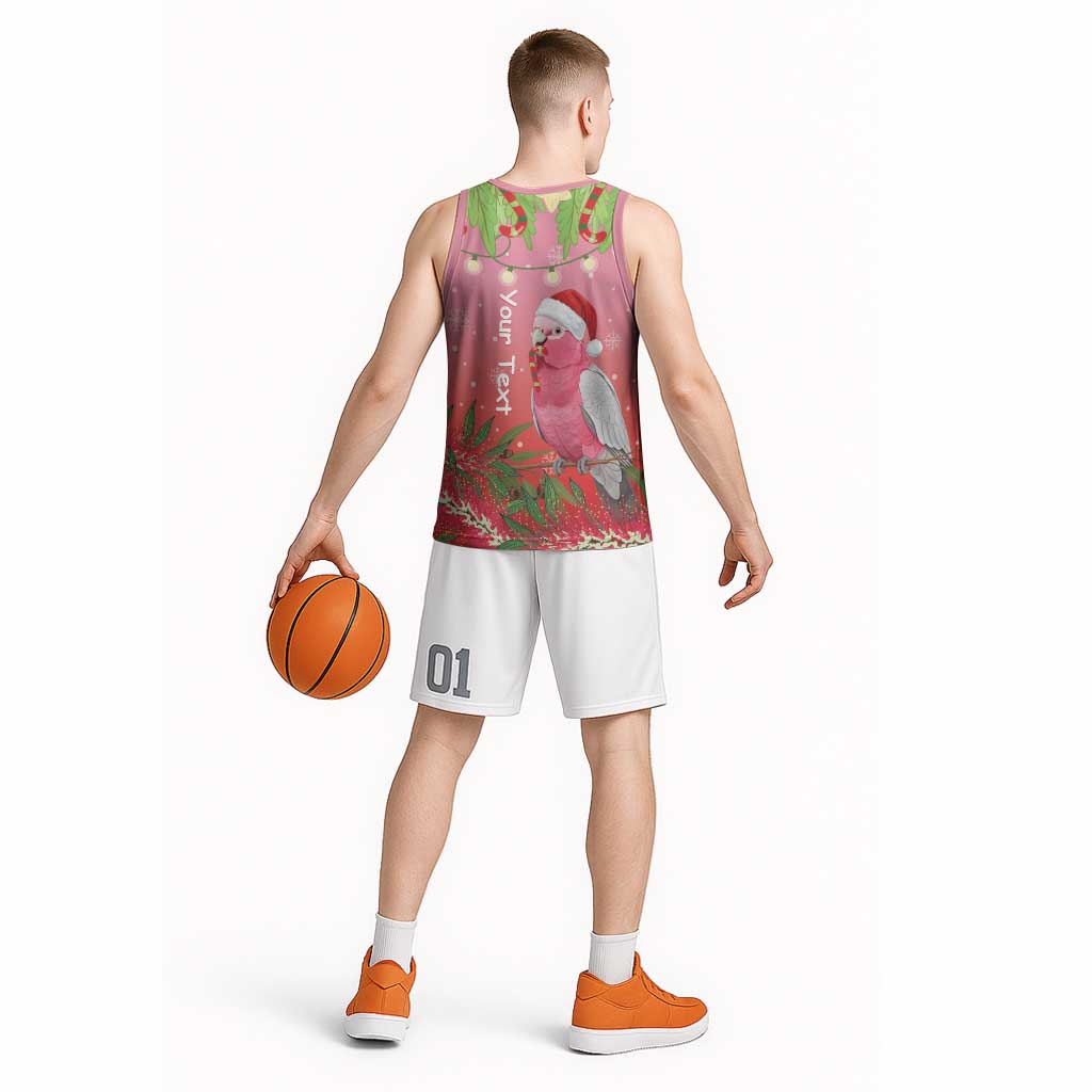 Personalised Galah Australia Christmas Basketball Jersey Merry Chrissie Bottlebrushes - Aussie Hoodie