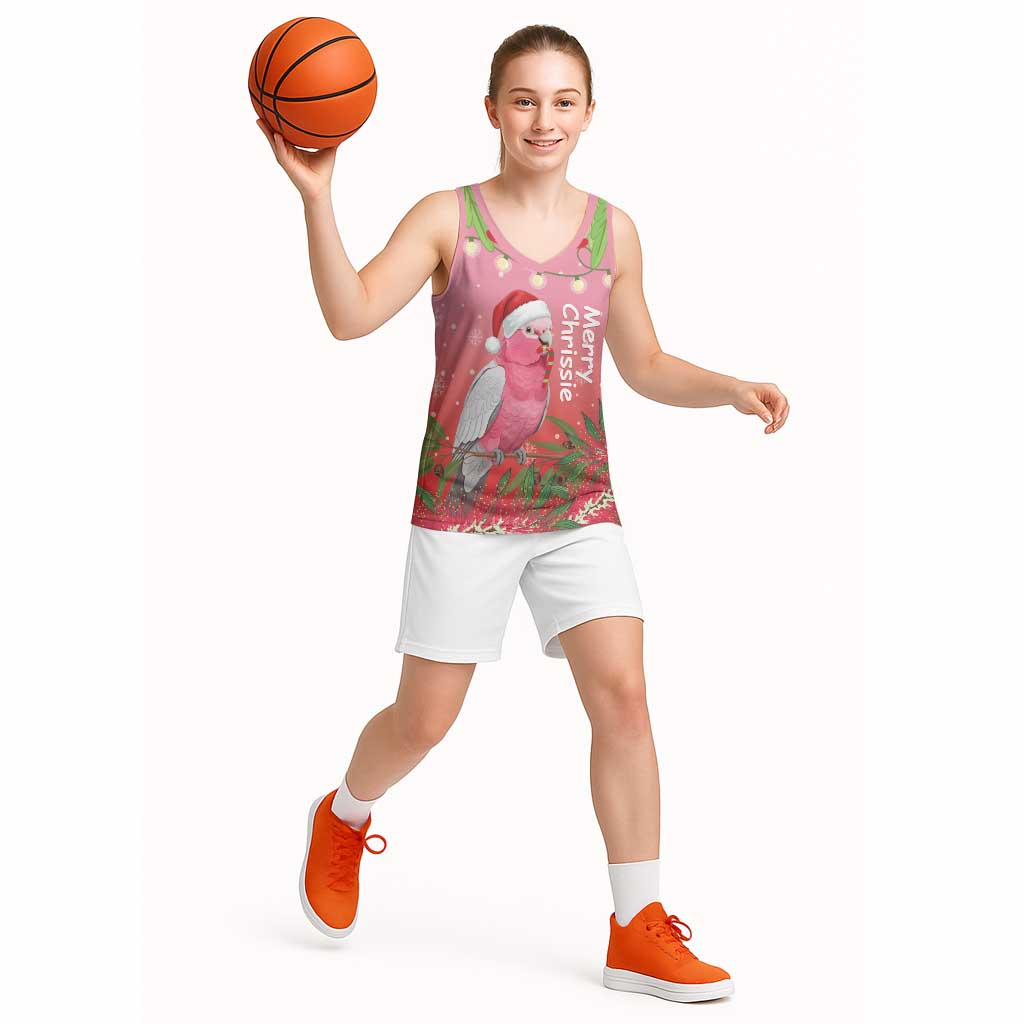 Personalised Galah Australia Christmas Basketball Jersey Merry Chrissie Bottlebrushes - Aussie Hoodie