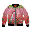 Personalised Galah Australia Christmas Bomber Jacket Merry Chrissie Bottlebrushes - Aussie Hoodie