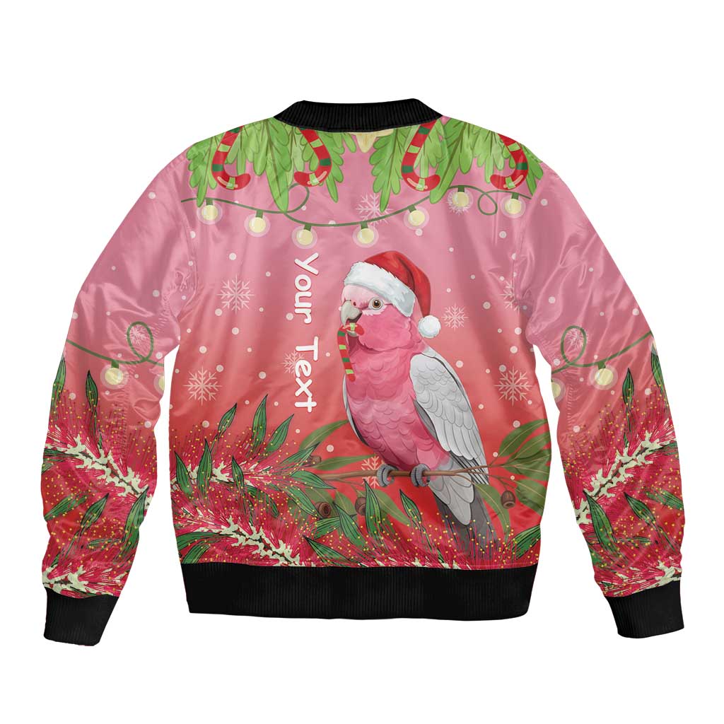 Personalised Galah Australia Christmas Bomber Jacket Merry Chrissie Bottlebrushes - Aussie Hoodie