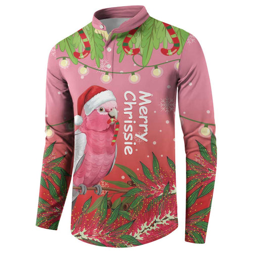Personalised Galah Australia Christmas Button Sweatshirt Merry Chrissie Bottlebrushes - Aussie Hoodie