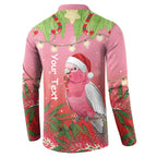 Personalised Galah Australia Christmas Button Sweatshirt Merry Chrissie Bottlebrushes - Aussie Hoodie
