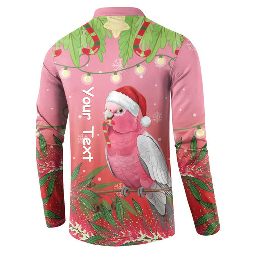Personalised Galah Australia Christmas Button Sweatshirt Merry Chrissie Bottlebrushes - Aussie Hoodie