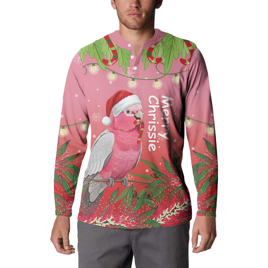 Personalised Galah Australia Christmas Button Sweatshirt Merry Chrissie Bottlebrushes - Aussie Hoodie