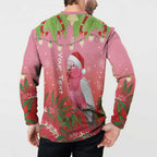 Personalised Galah Australia Christmas Button Sweatshirt Merry Chrissie Bottlebrushes - Aussie Hoodie