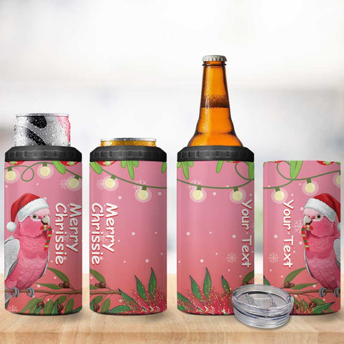 Personalised Galah Australia Christmas 4 in 1 Can Cooler Tumbler Merry Chrissie Bottlebrushes - Aussie Hoodie