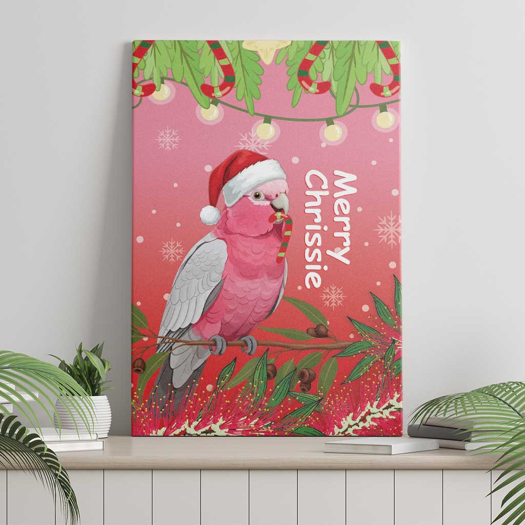 Galah Australia Christmas Canvas Wall Art Merry Chrissie Bottlebrushes - Aussie Hoodie