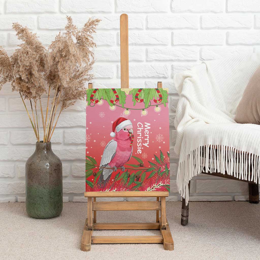 Galah Australia Christmas Canvas Wall Art Merry Chrissie Bottlebrushes - Aussie Hoodie