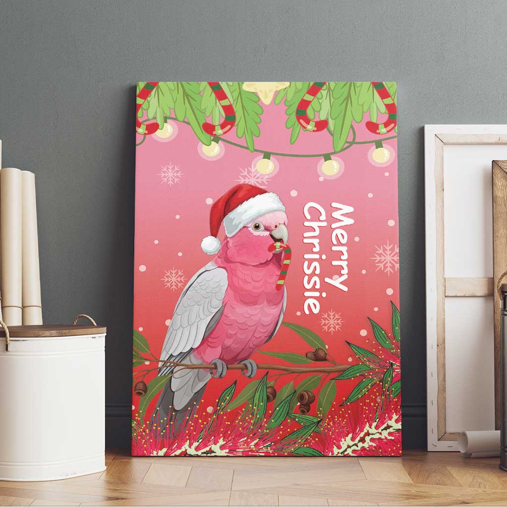 Galah Australia Christmas Canvas Wall Art Merry Chrissie Bottlebrushes - Aussie Hoodie