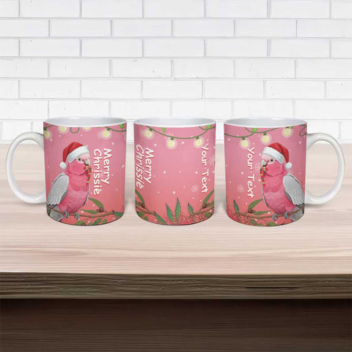 Personalised Galah Australia Christmas Ceramic Mug Merry Chrissie Bottlebrushes - Aussie Hoodie