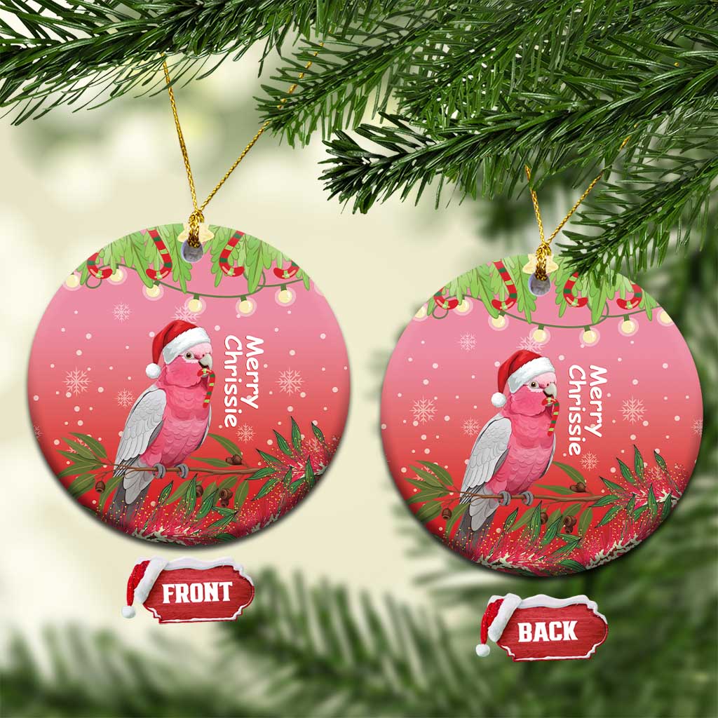 Galah Australia Christmas Ceramic Ornament Merry Chrissie Bottlebrushes - Aussie Hoodie