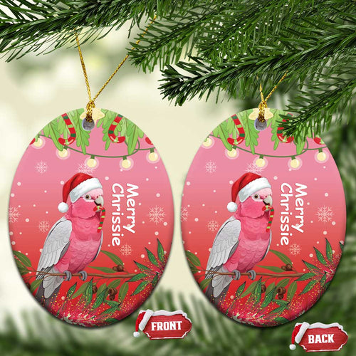 Galah Australia Christmas Ceramic Ornament Merry Chrissie Bottlebrushes - Aussie Hoodie