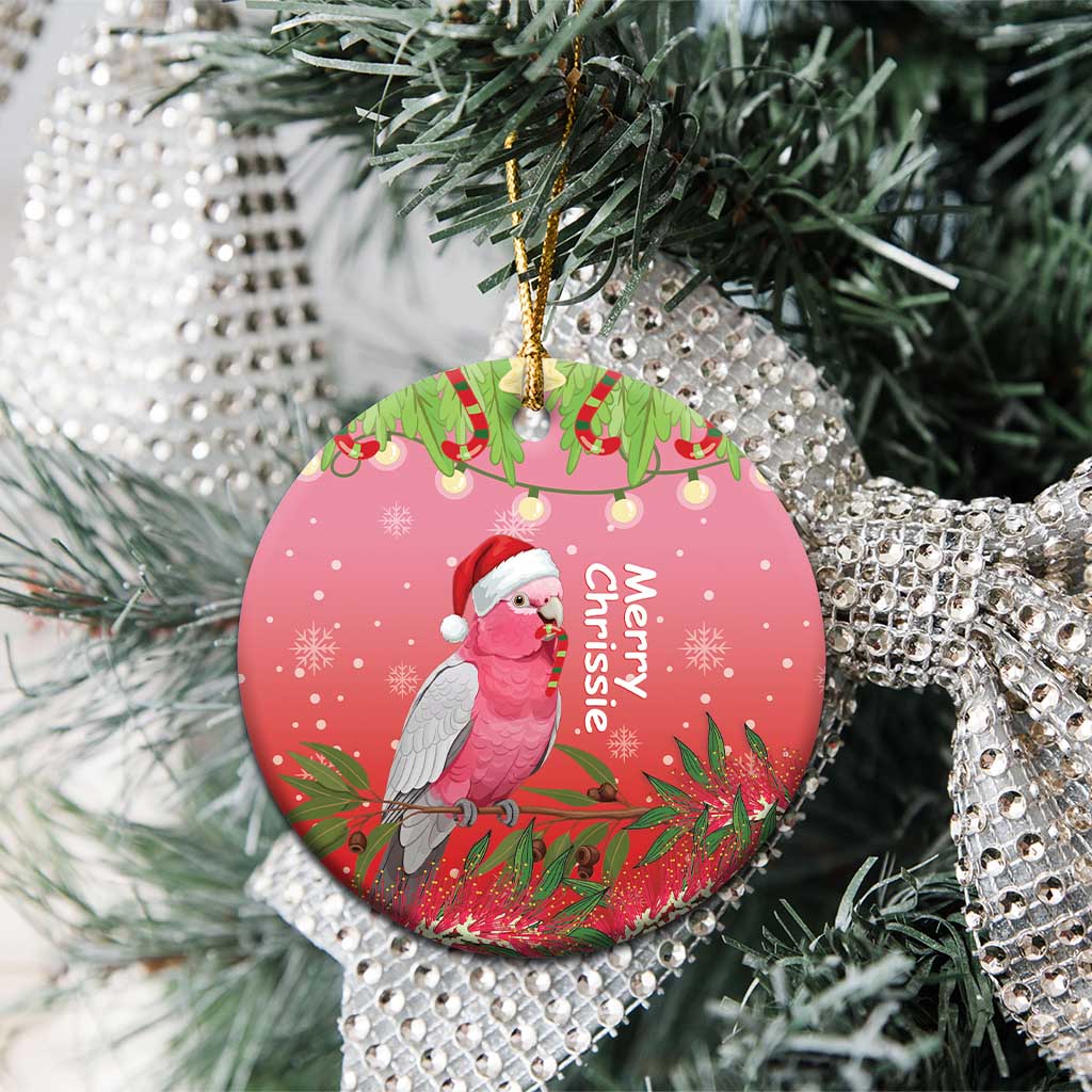 Galah Australia Christmas Ceramic Ornament Merry Chrissie Bottlebrushes - Aussie Hoodie