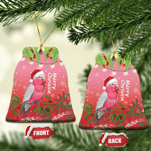 Galah Australia Christmas Ceramic Ornament Merry Chrissie Bottlebrushes - Aussie Hoodie