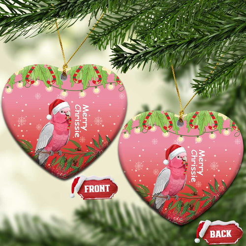 Galah Australia Christmas Ceramic Ornament Merry Chrissie Bottlebrushes - Aussie Hoodie