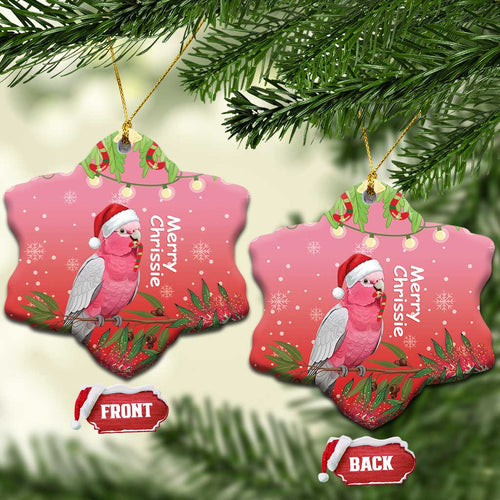 Galah Australia Christmas Ceramic Ornament Merry Chrissie Bottlebrushes - Aussie Hoodie