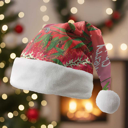 Galah Australia Christmas Santa Hat Merry Chrissie Bottlebrushes - Aussie Hoodie