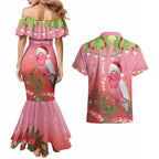 Personalised Galah Australia Christmas Couples Matching Mermaid Dress and Hawaiian Shirt Merry Chrissie Bottlebrushes - Aussie Hoodie