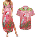 Personalised Galah Australia Christmas Couples Matching Summer Maxi Dress and Hawaiian Shirt Merry Chrissie Bottlebrushes - Aussie Hoodie