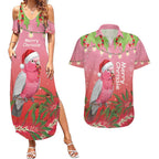Personalised Galah Australia Christmas Couples Matching Summer Maxi Dress and Hawaiian Shirt Merry Chrissie Bottlebrushes - Aussie Hoodie
