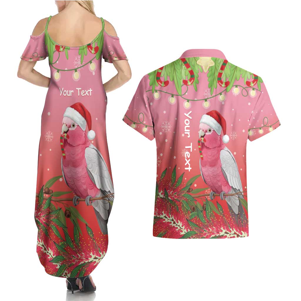 Personalised Galah Australia Christmas Couples Matching Summer Maxi Dress and Hawaiian Shirt Merry Chrissie Bottlebrushes - Aussie Hoodie