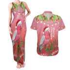 Personalised Galah Australia Christmas Couples Matching Tank Maxi Dress and Hawaiian Shirt Merry Chrissie Bottlebrushes - Aussie Hoodie