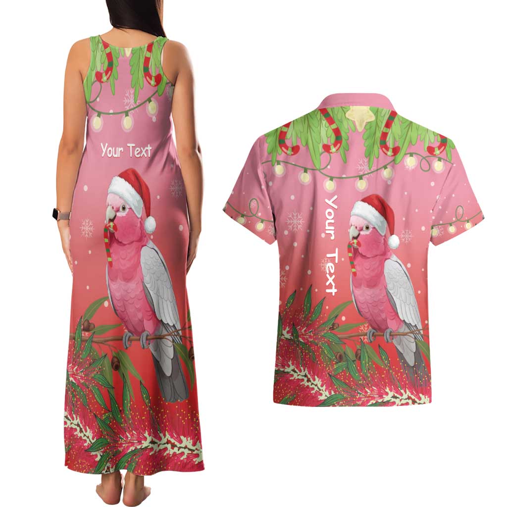 Personalised Galah Australia Christmas Couples Matching Tank Maxi Dress and Hawaiian Shirt Merry Chrissie Bottlebrushes - Aussie Hoodie
