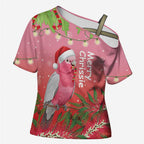 Personalised Galah Australia Christmas Cross Shoulder Shirt Merry Chrissie Bottlebrushes - Aussie Hoodie