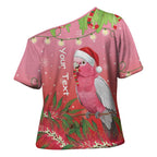 Personalised Galah Australia Christmas Cross Shoulder Shirt Merry Chrissie Bottlebrushes - Aussie Hoodie