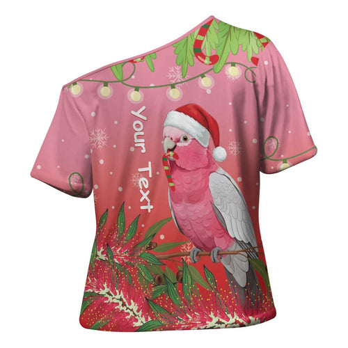 Personalised Galah Australia Christmas Cross Shoulder Shirt Merry Chrissie Bottlebrushes - Aussie Hoodie