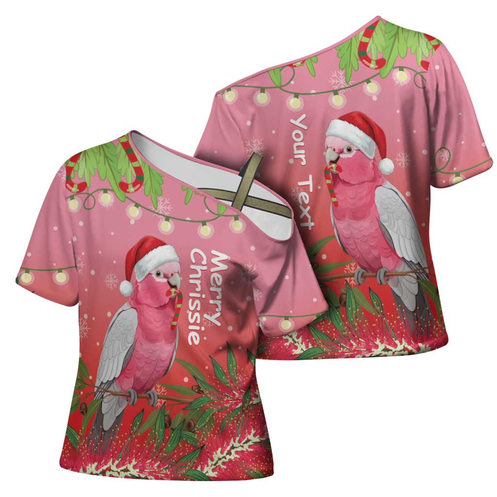 Personalised Galah Australia Christmas Cross Shoulder Shirt Merry Chrissie Bottlebrushes - Aussie Hoodie