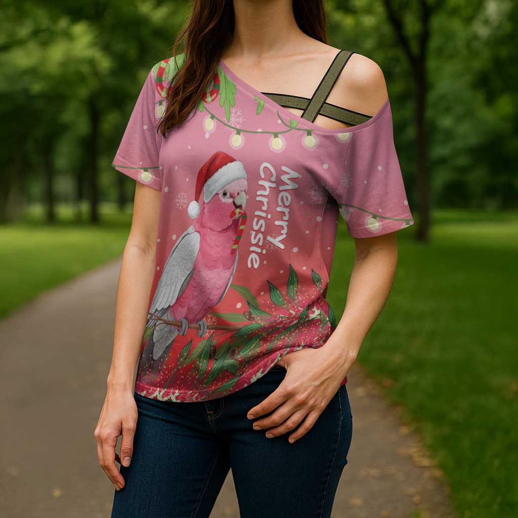 Personalised Galah Australia Christmas Cross Shoulder Shirt Merry Chrissie Bottlebrushes - Aussie Hoodie