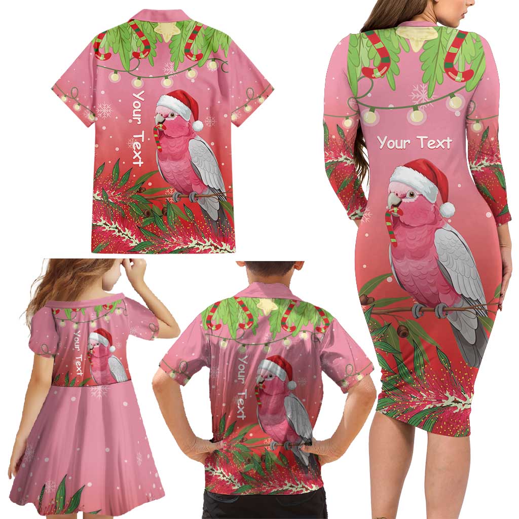 Personalised Galah Australia Christmas Family Matching Long Sleeve Bodycon Dress and Hawaiian Shirt Merry Chrissie Bottlebrushes - Aussie Hoodie
