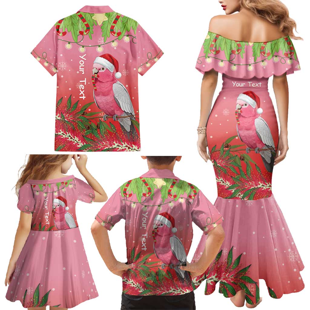 Personalised Galah Australia Christmas Family Matching Mermaid Dress and Hawaiian Shirt Merry Chrissie Bottlebrushes - Aussie Hoodie