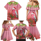 Personalised Galah Australia Christmas Family Matching Mermaid Dress and Hawaiian Shirt Merry Chrissie Bottlebrushes - Aussie Hoodie