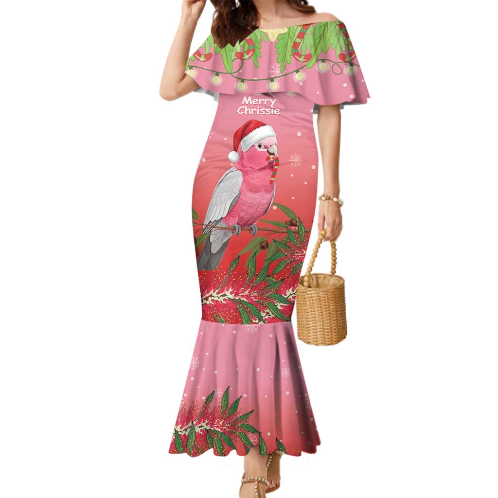 Personalised Galah Australia Christmas Family Matching Mermaid Dress and Hawaiian Shirt Merry Chrissie Bottlebrushes - Aussie Hoodie