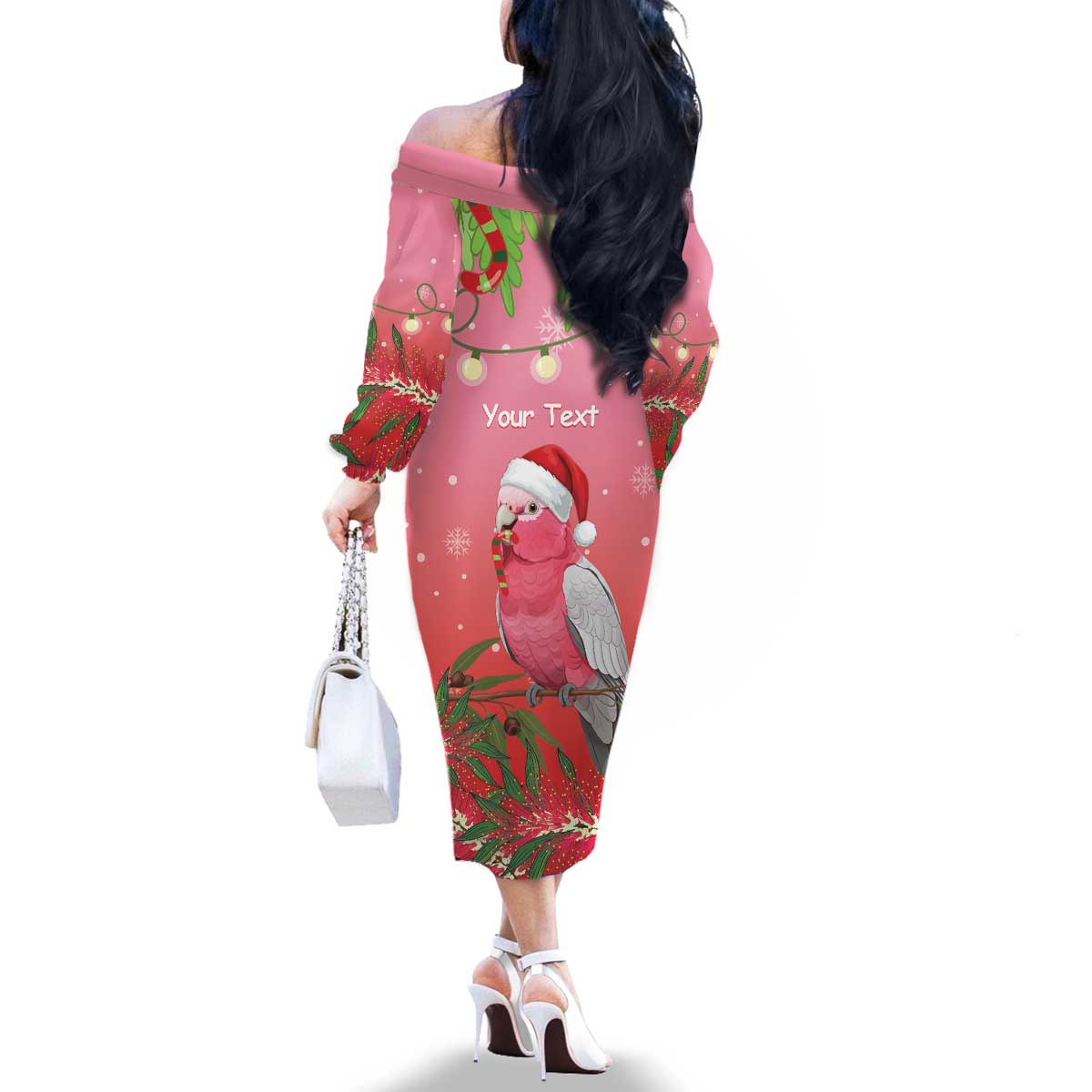 Personalised Galah Australia Christmas Family Matching Off The Shoulder Long Sleeve Dress and Hawaiian Shirt Merry Chrissie Bottlebrushes - Aussie Hoodie