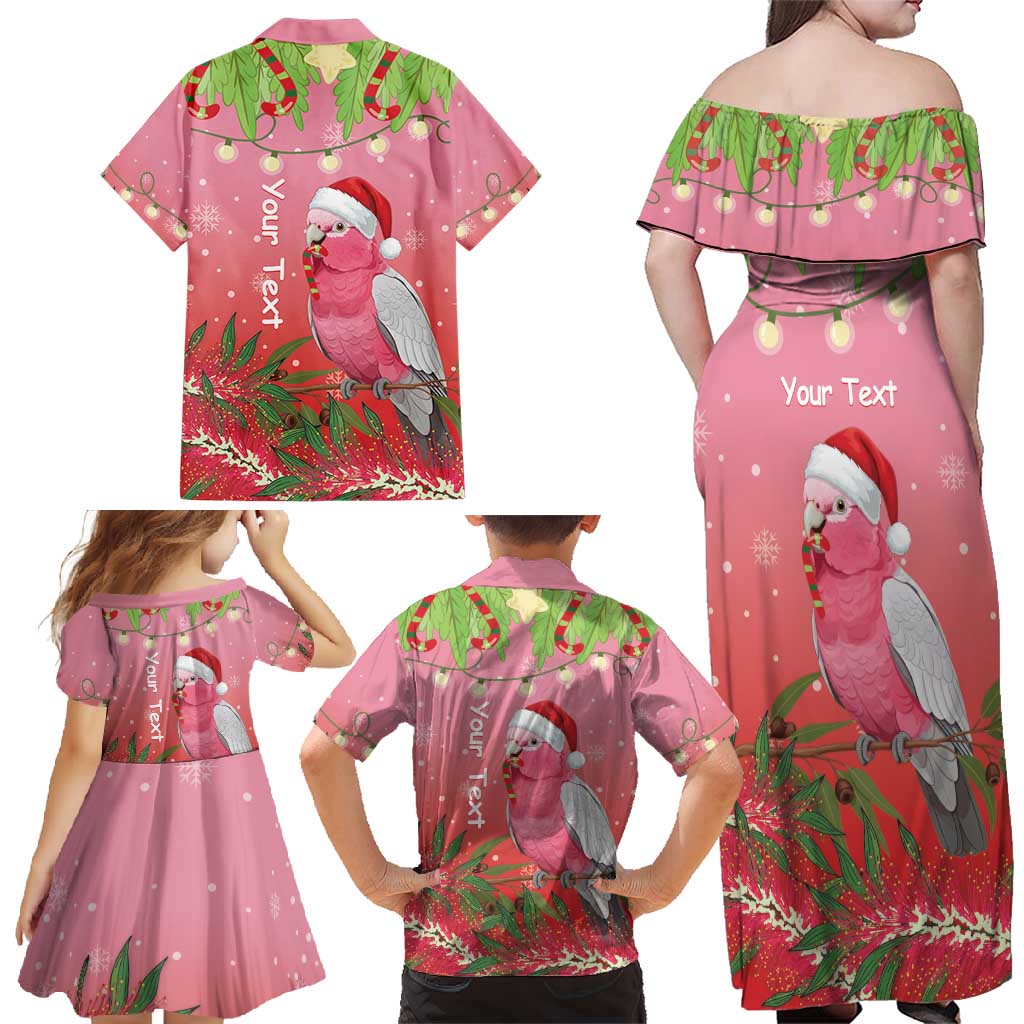 Personalised Galah Australia Christmas Family Matching Off Shoulder Maxi Dress and Hawaiian Shirt Merry Chrissie Bottlebrushes - Aussie Hoodie