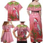 Personalised Galah Australia Christmas Family Matching Off Shoulder Maxi Dress and Hawaiian Shirt Merry Chrissie Bottlebrushes - Aussie Hoodie
