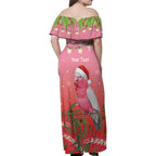 Personalised Galah Australia Christmas Family Matching Off Shoulder Maxi Dress and Hawaiian Shirt Merry Chrissie Bottlebrushes - Aussie Hoodie