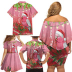 Personalised Galah Australia Christmas Family Matching Off Shoulder Short Dress and Hawaiian Shirt Merry Chrissie Bottlebrushes - Aussie Hoodie