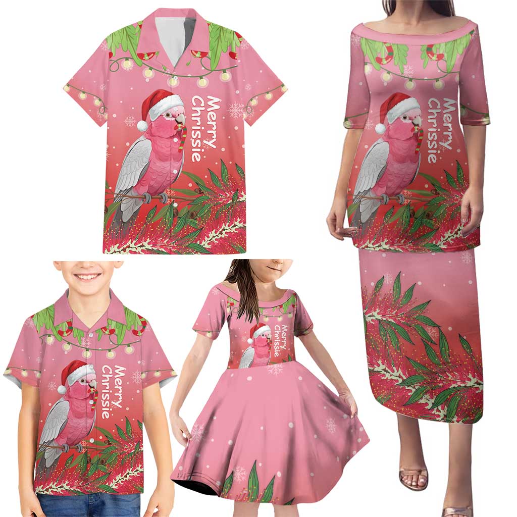 Personalised Galah Australia Christmas Family Matching Puletasi and Hawaiian Shirt Merry Chrissie Bottlebrushes - Aussie Hoodie