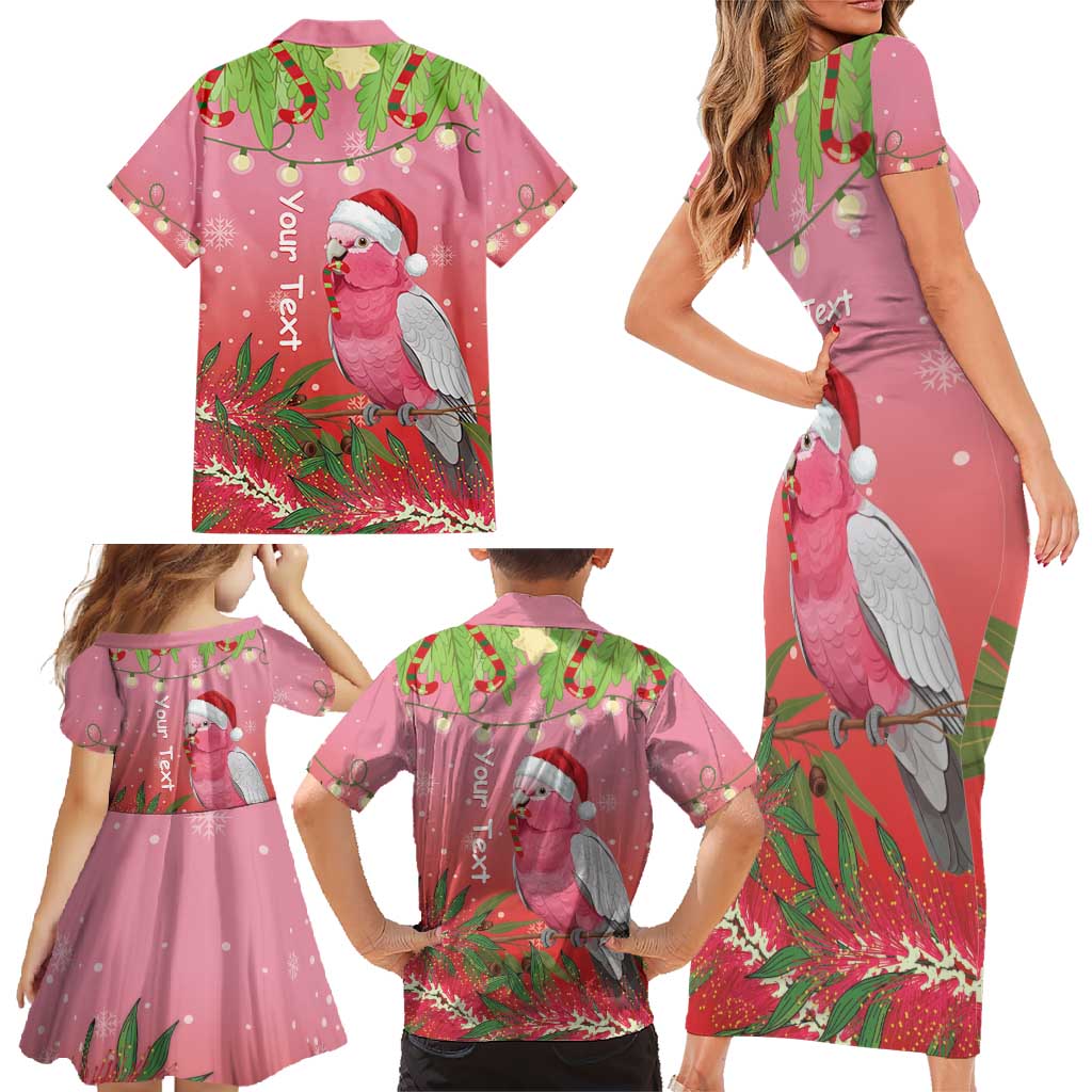 Personalised Galah Australia Christmas Family Matching Short Sleeve Bodycon Dress and Hawaiian Shirt Merry Chrissie Bottlebrushes - Aussie Hoodie