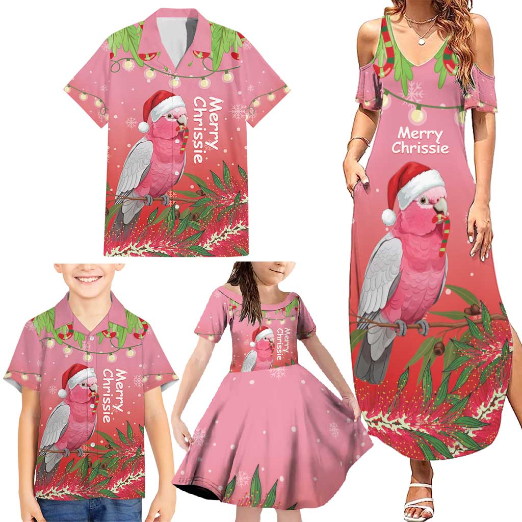 Personalised Galah Australia Christmas Family Matching Summer Maxi Dress and Hawaiian Shirt Merry Chrissie Bottlebrushes - Aussie Hoodie