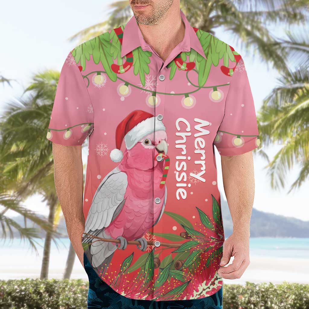 Personalised Galah Australia Christmas Hawaiian Shirt Merry Chrissie Bottlebrushes - Aussie Hoodie