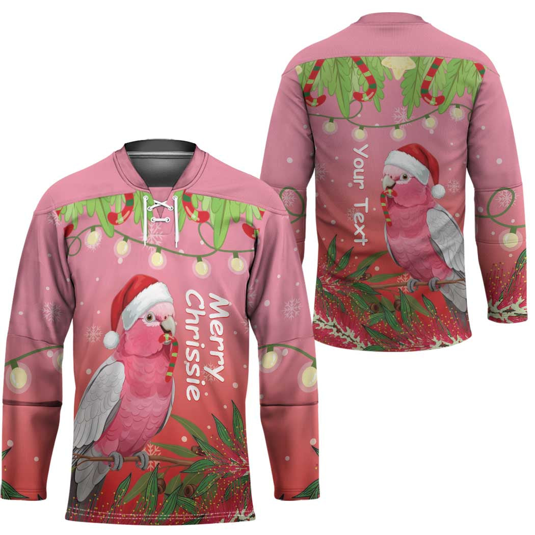 Personalised Galah Australia Christmas Hockey Jersey Merry Chrissie Bottlebrushes - Aussie Hoodie