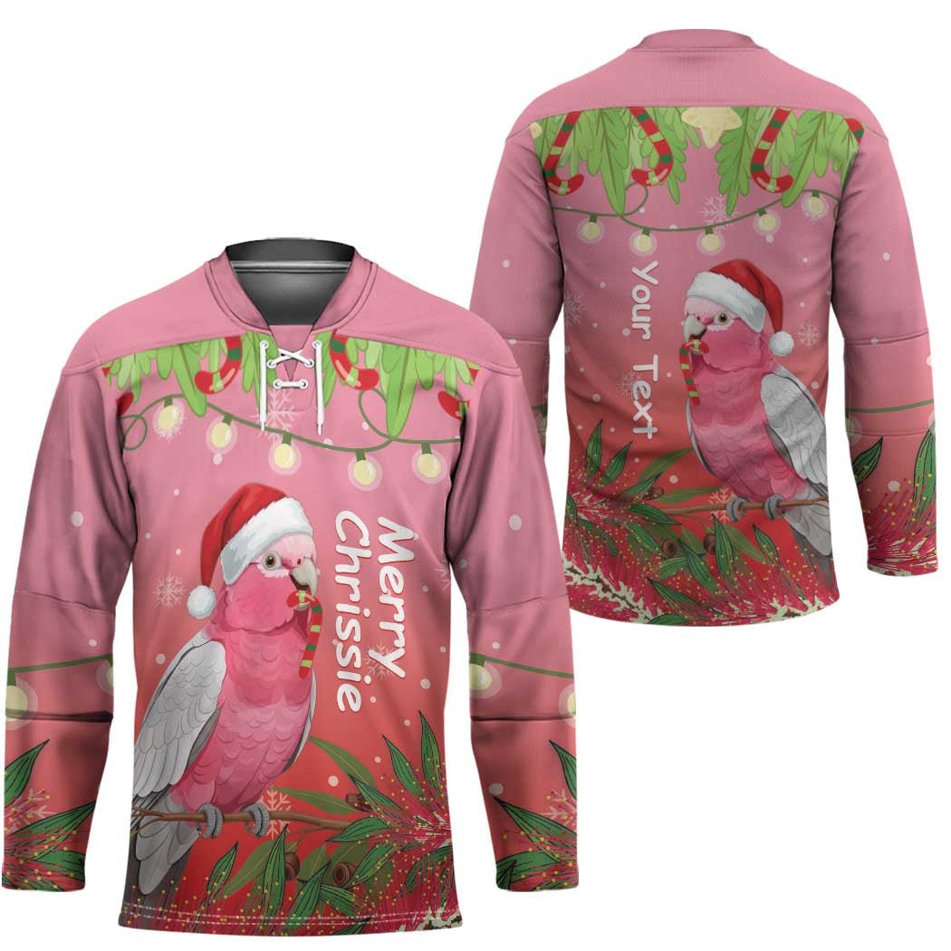 Personalised Galah Australia Christmas Hockey Jersey Merry Chrissie Bottlebrushes - Aussie Hoodie
