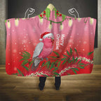 Galah Australia Christmas Hooded Blanket Merry Chrissie Bottlebrushes - Aussie Hoodie