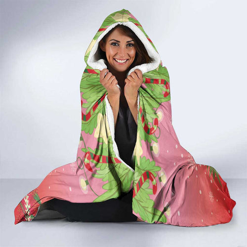 Galah Australia Christmas Hooded Blanket Merry Chrissie Bottlebrushes - Aussie Hoodie